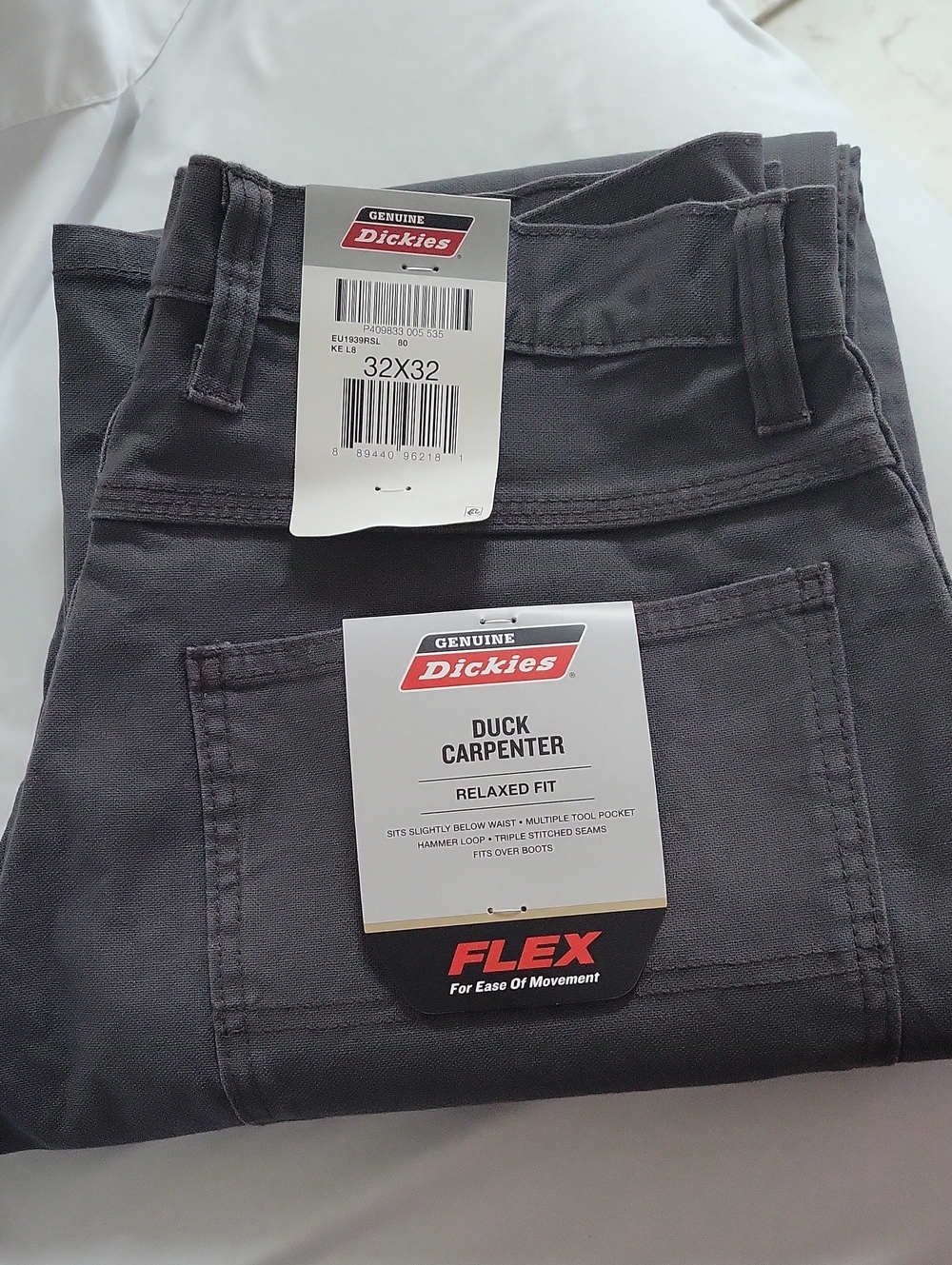 Dickies Men’s Duck Carpenter Pants - Charcoal Gray
